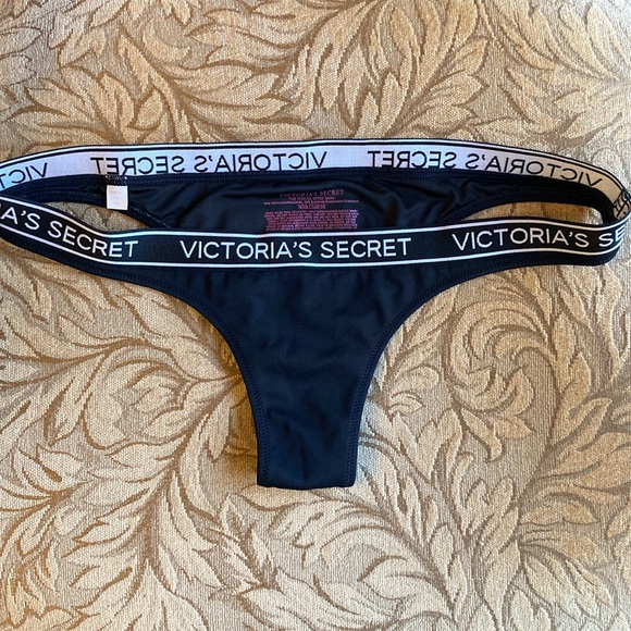 Victoria Secret logo itsy/le style mini bikini bottom black size S/P - Picture 6 of 6